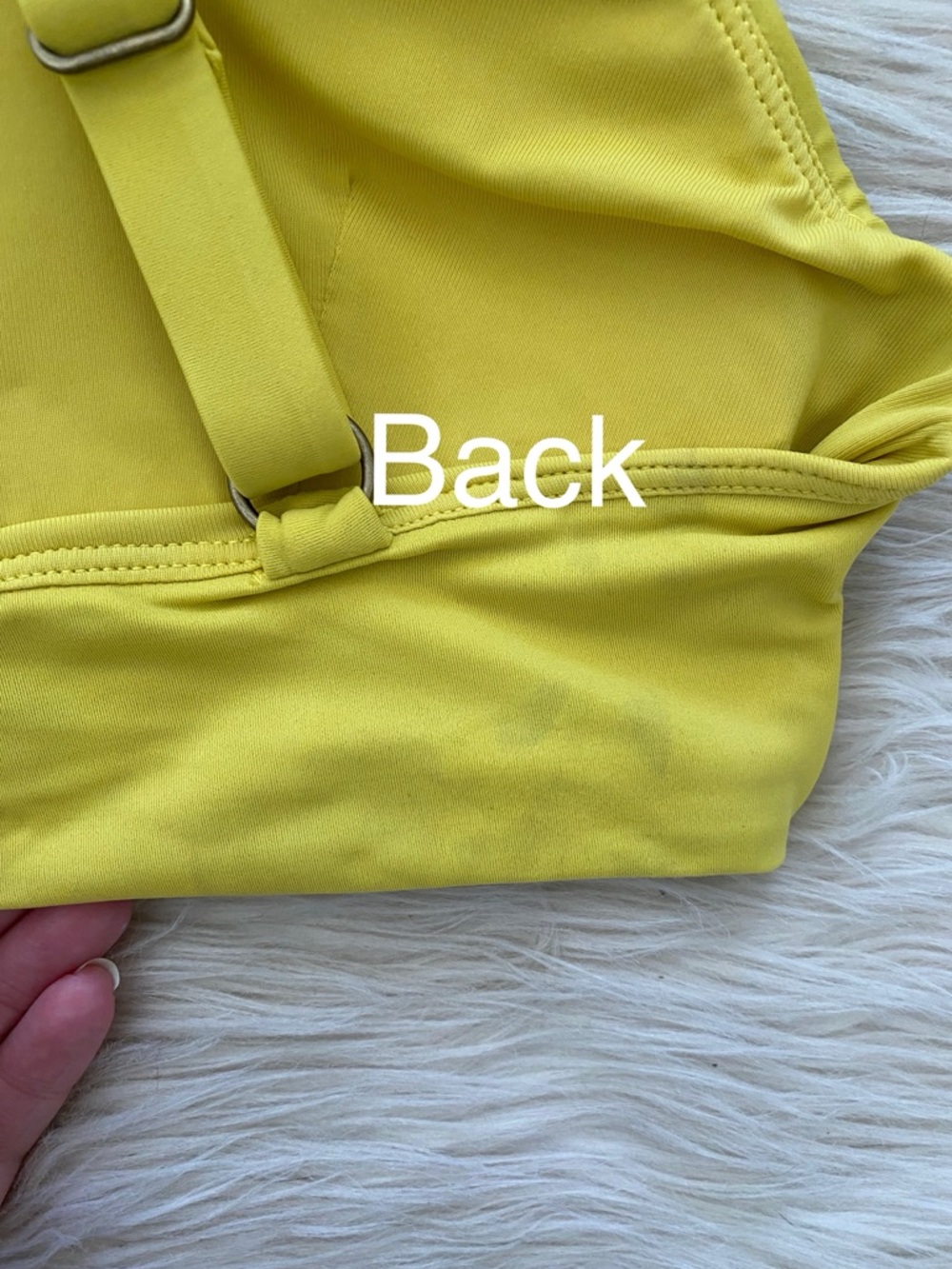 Andie Belmar Yellow V-Neck Twist Front Plunge Bikini Top Swimsuit Honeysuckle M - Picture 14 of 15